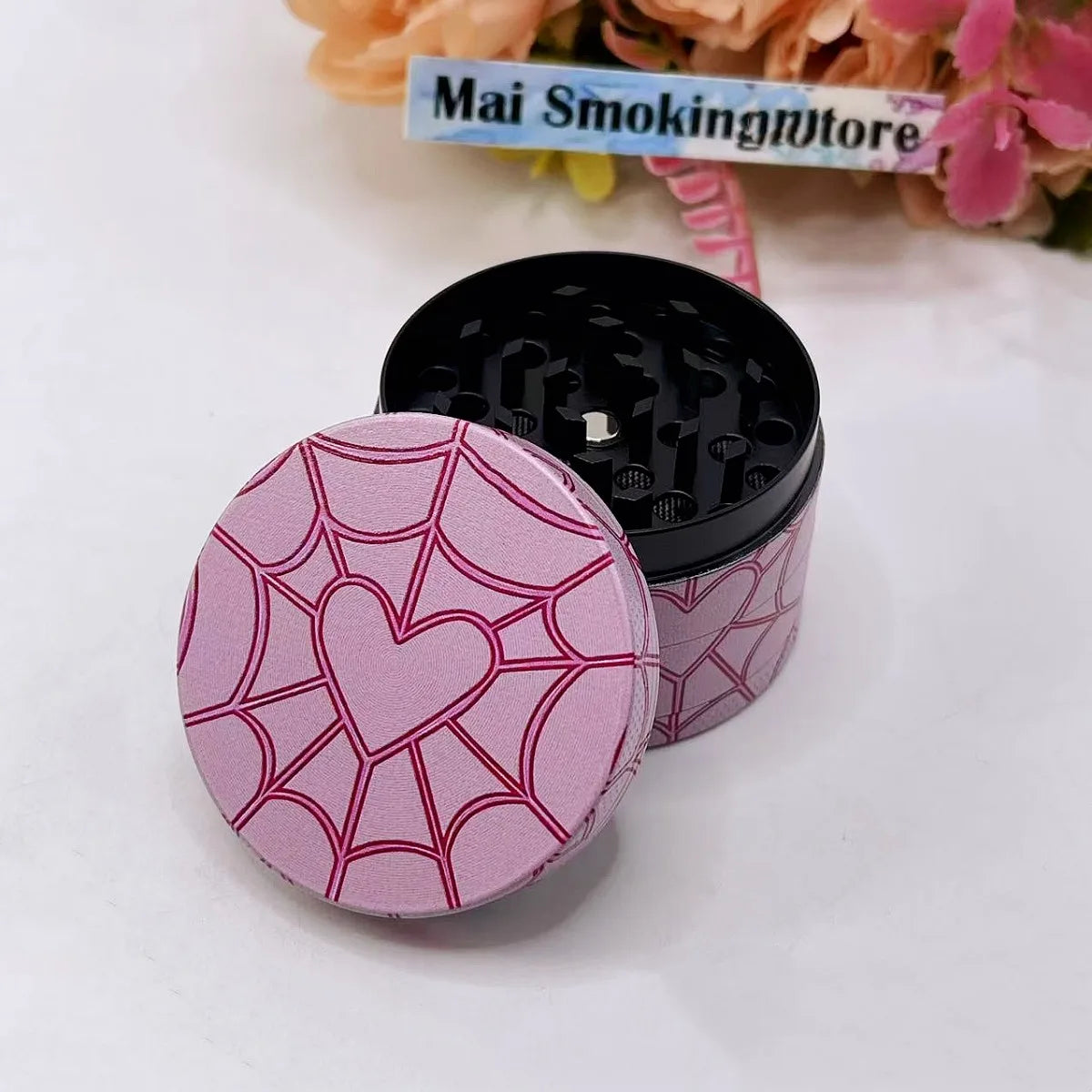 Pink Spiderweb Spice Grinder