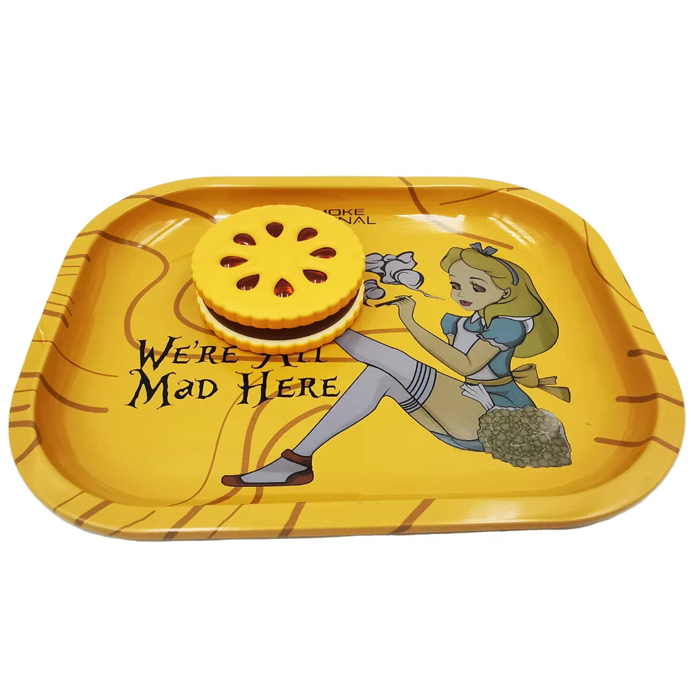 Spice Grinder and Metal Tray Set
