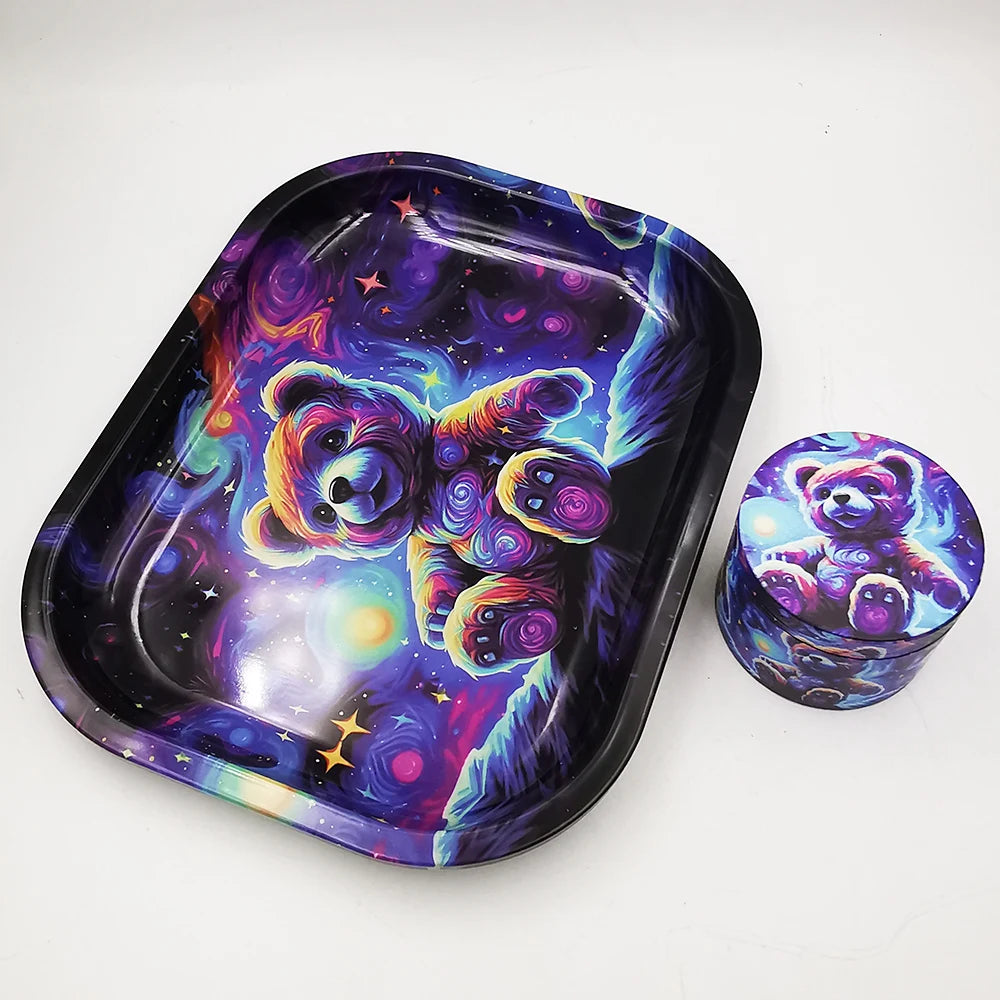 Metal Trays with Matching Spice Grinders