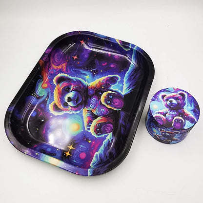 Metal Trays with Matching Spice Grinders