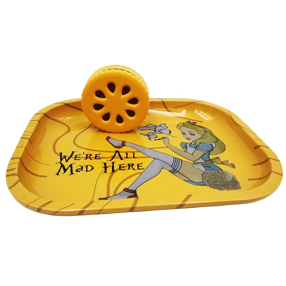Spice Grinder and Metal Tray Set